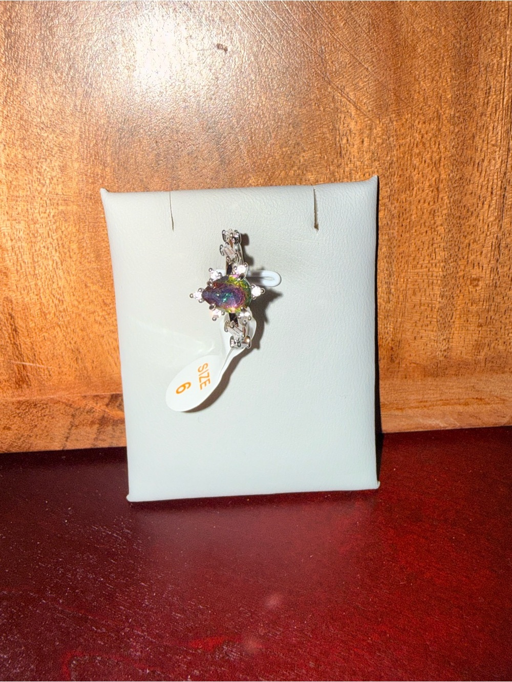 Silver-tone Mystic Flower Ring - Size 6